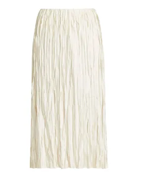 Pale Ivory Crushed Bias Strip Skirt