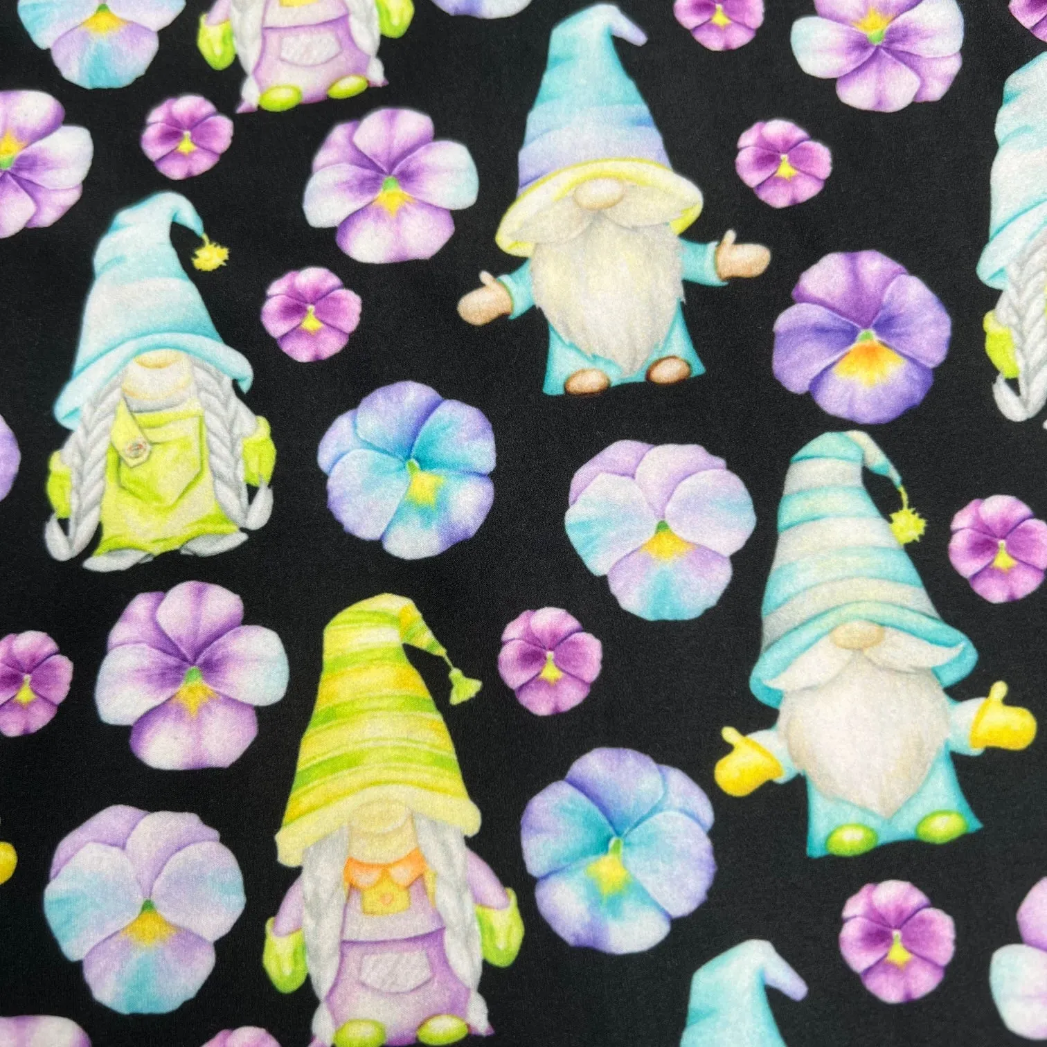 Pansy Floral Gnome Soft Leggings