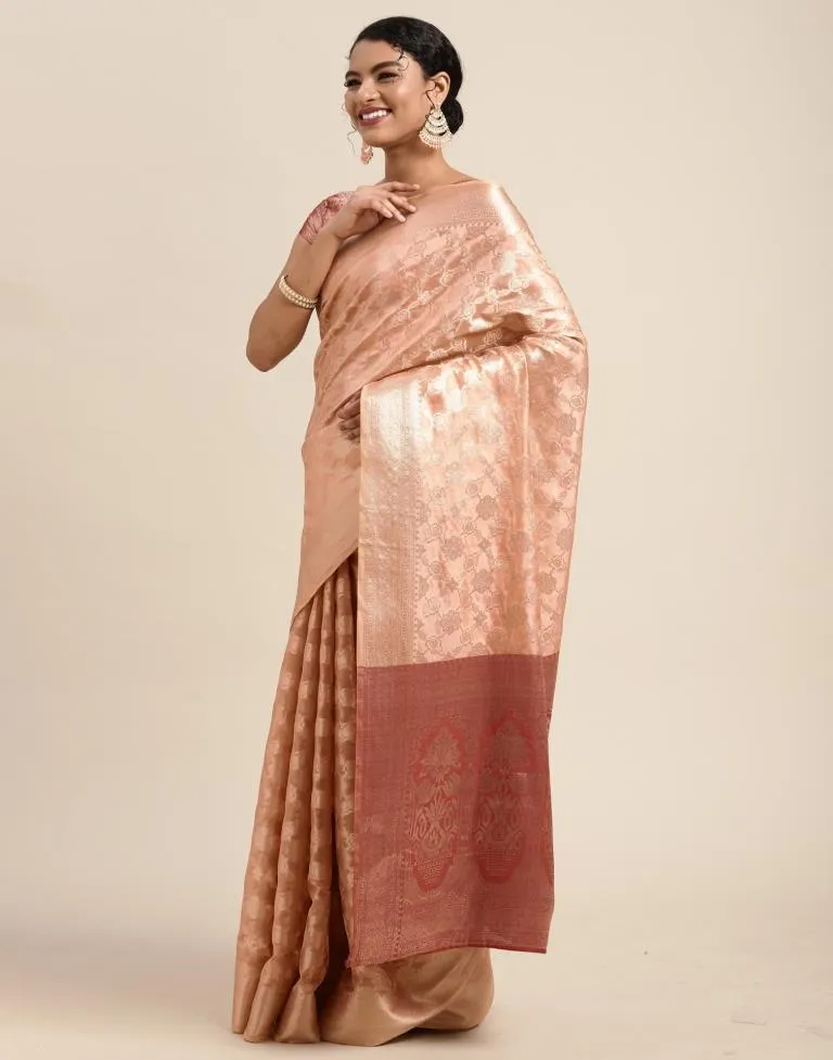 Peach Silk Saree