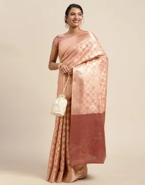 Peach Silk Saree