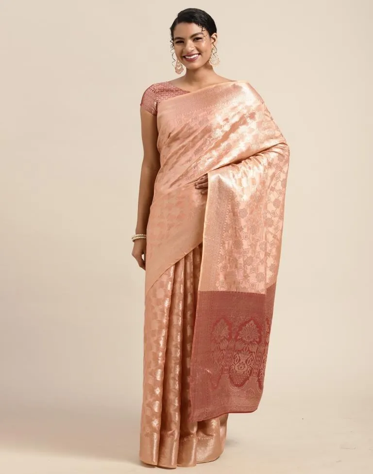 Peach Silk Saree