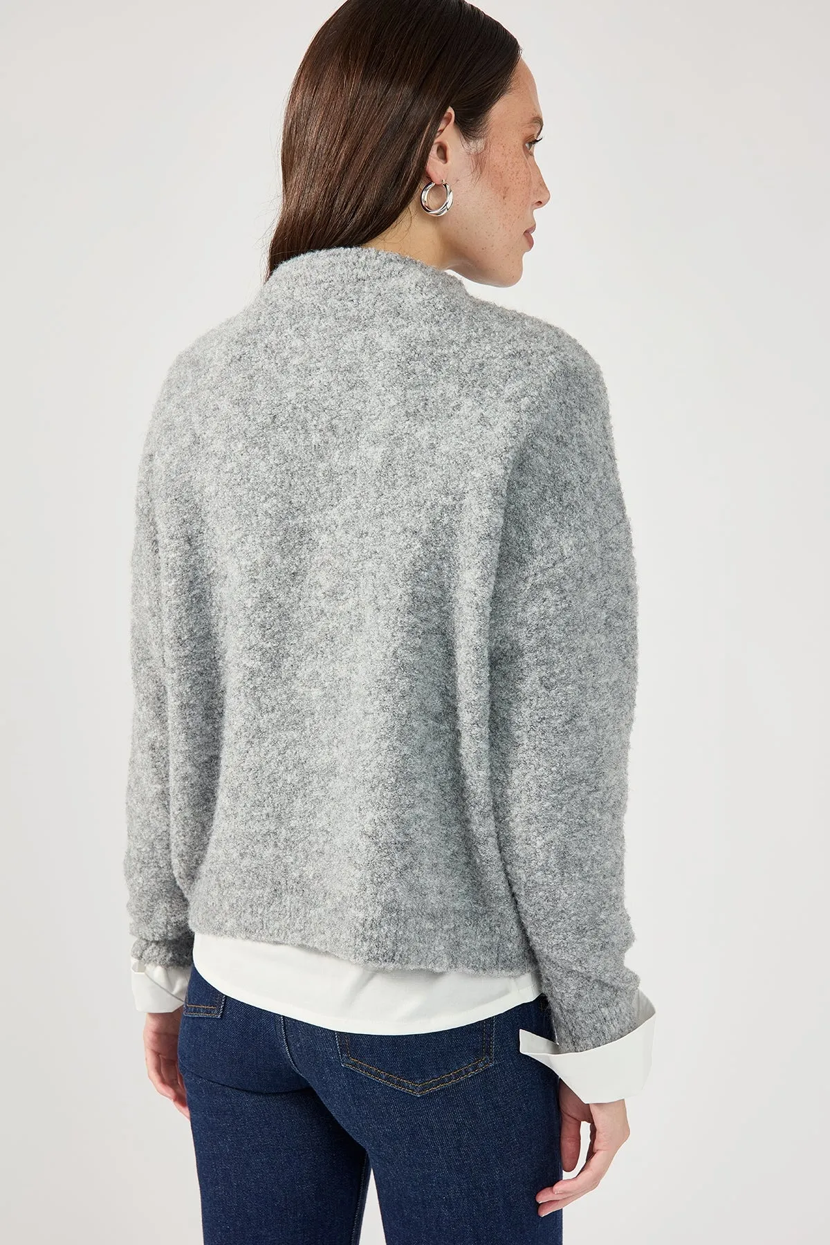 Perfect Stranger Aspen Boucle Basic Sweater Grey