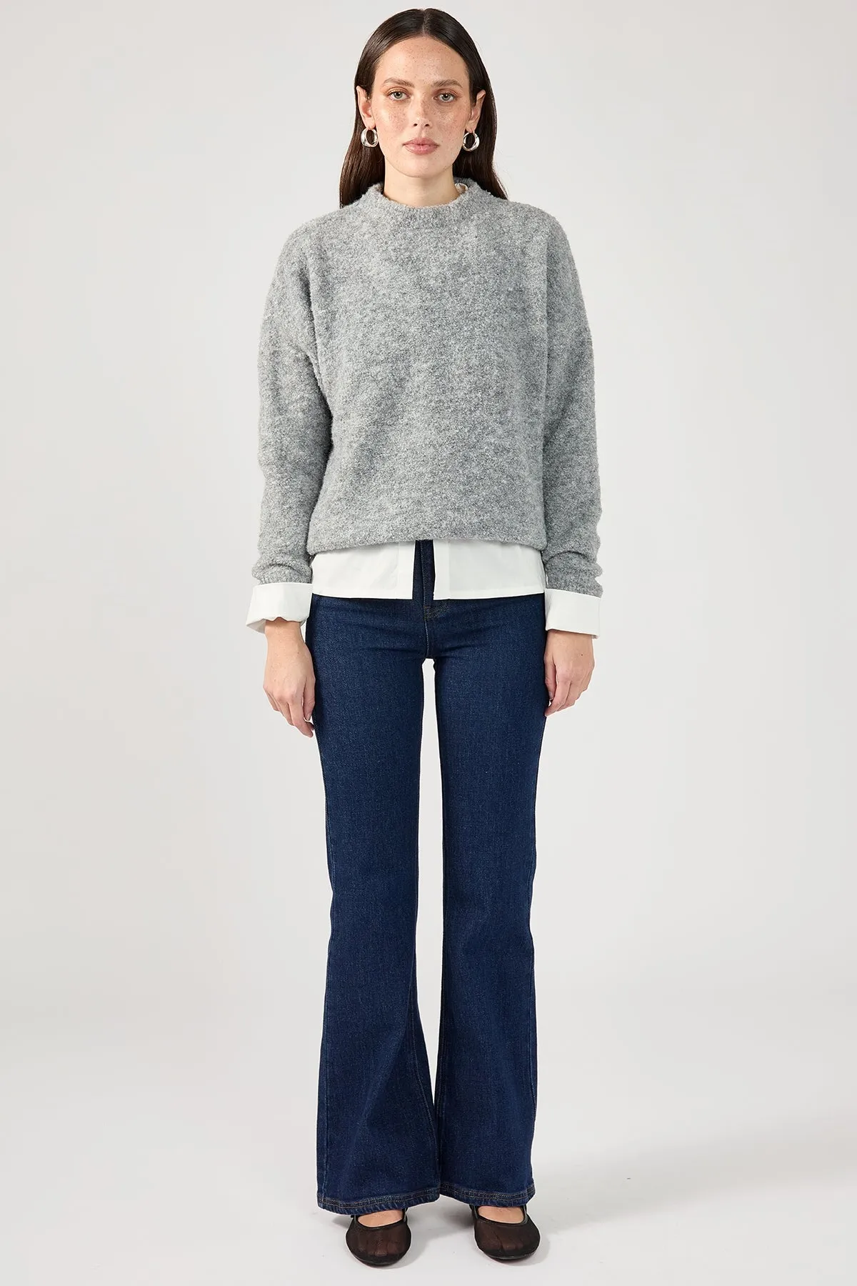 Perfect Stranger Aspen Boucle Basic Sweater Grey