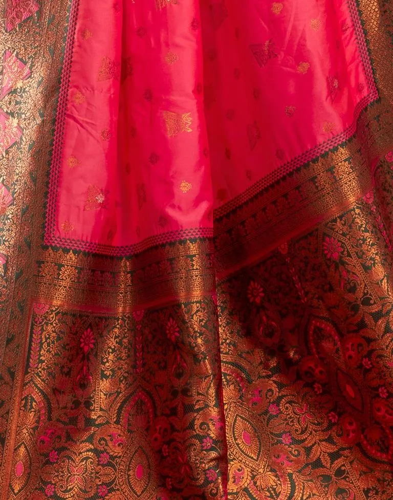 Pink Silk Plain Sarees