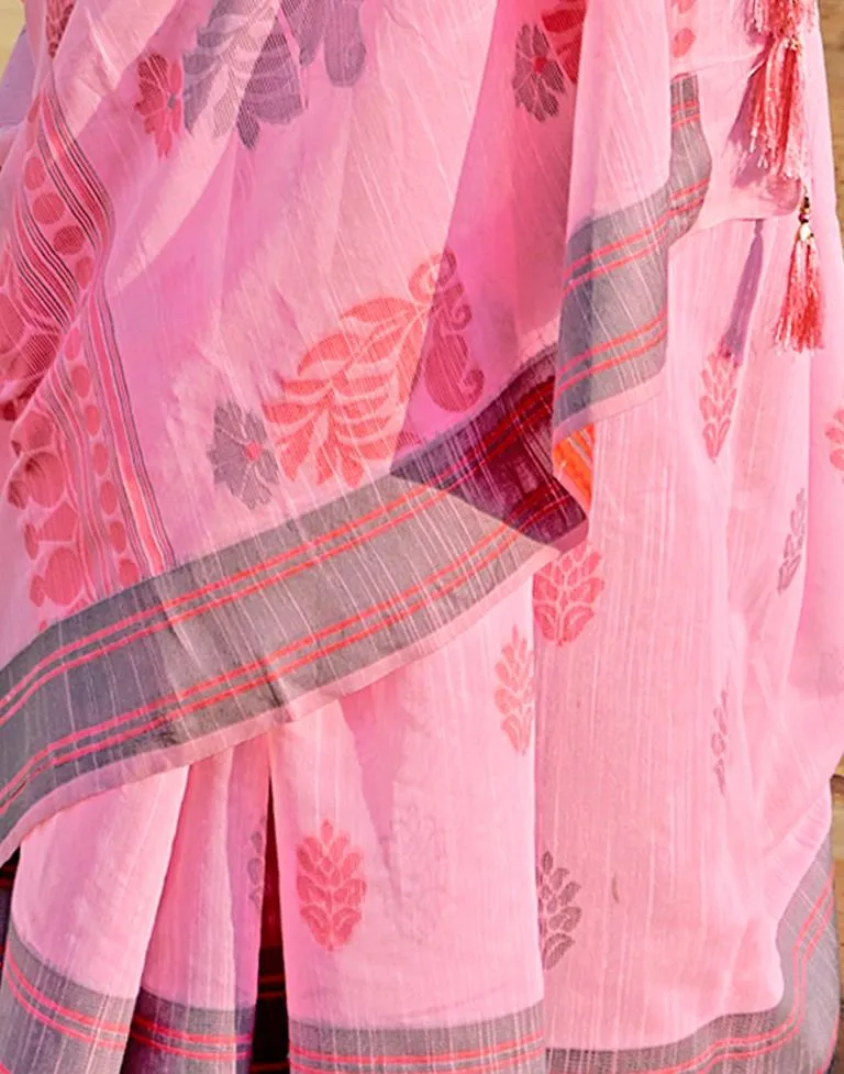 Pink Silk Woven Sarees