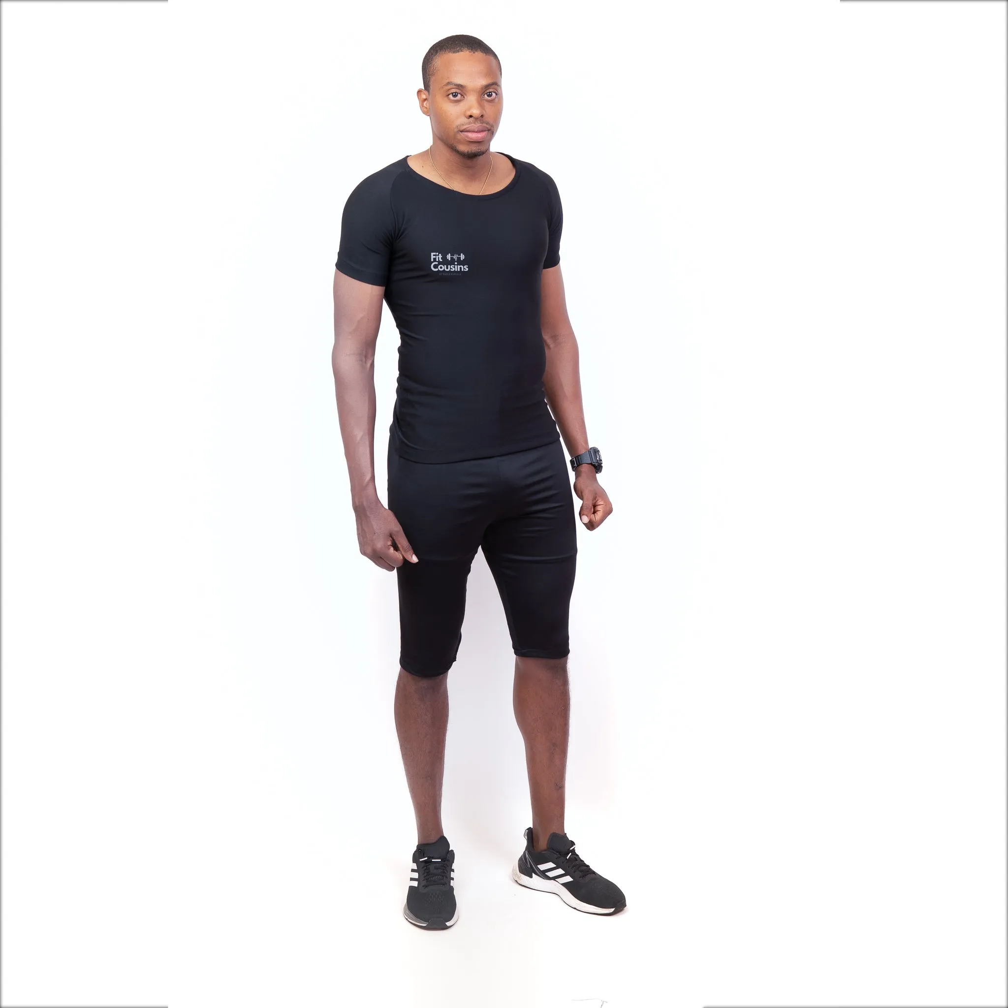 Power Black Strength Training Workout Short Leggins for Men - SHORT LEGGINGS ONLY