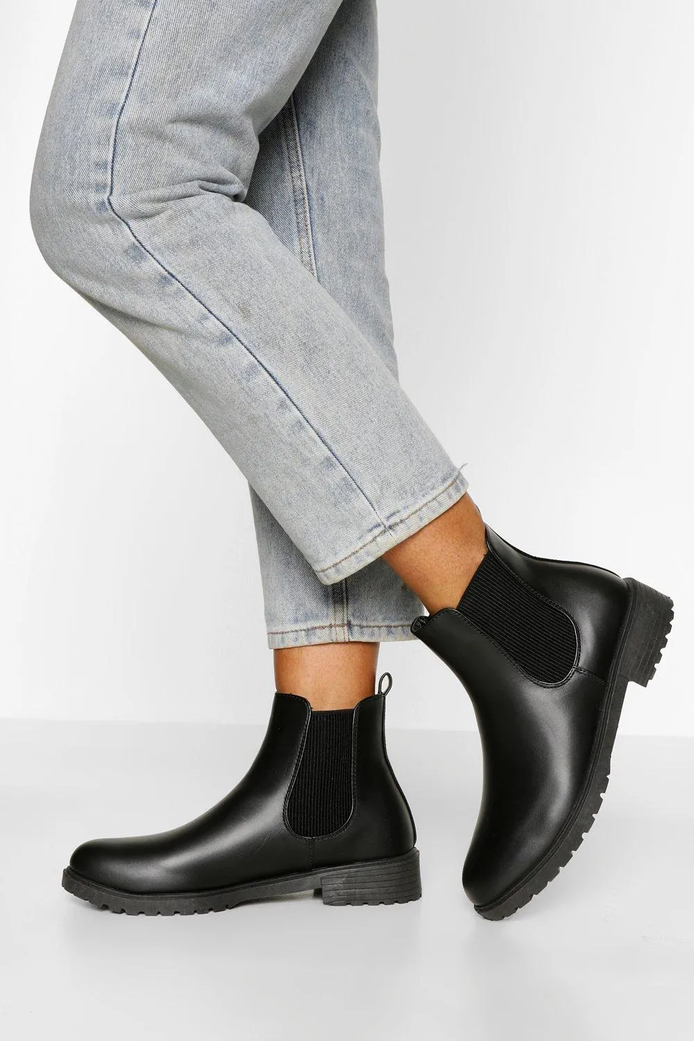 Pull On Pu Chelsea Boots