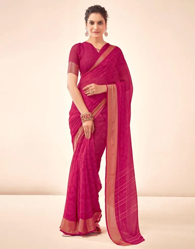 Rani Pink Georgette Bandhani Sarees