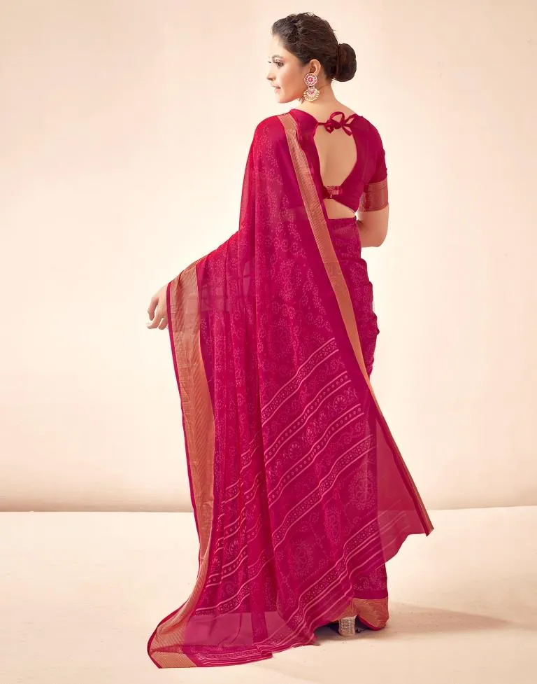 Rani Pink Georgette Bandhani Sarees