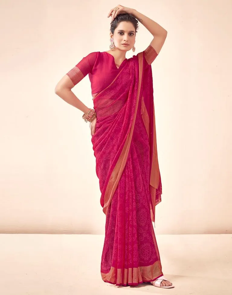 Rani Pink Georgette Bandhani Sarees