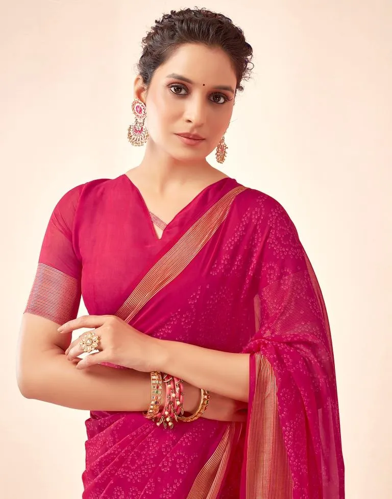 Rani Pink Georgette Bandhani Sarees