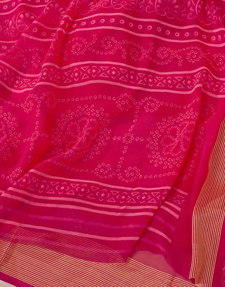 Rani Pink Georgette Bandhani Sarees