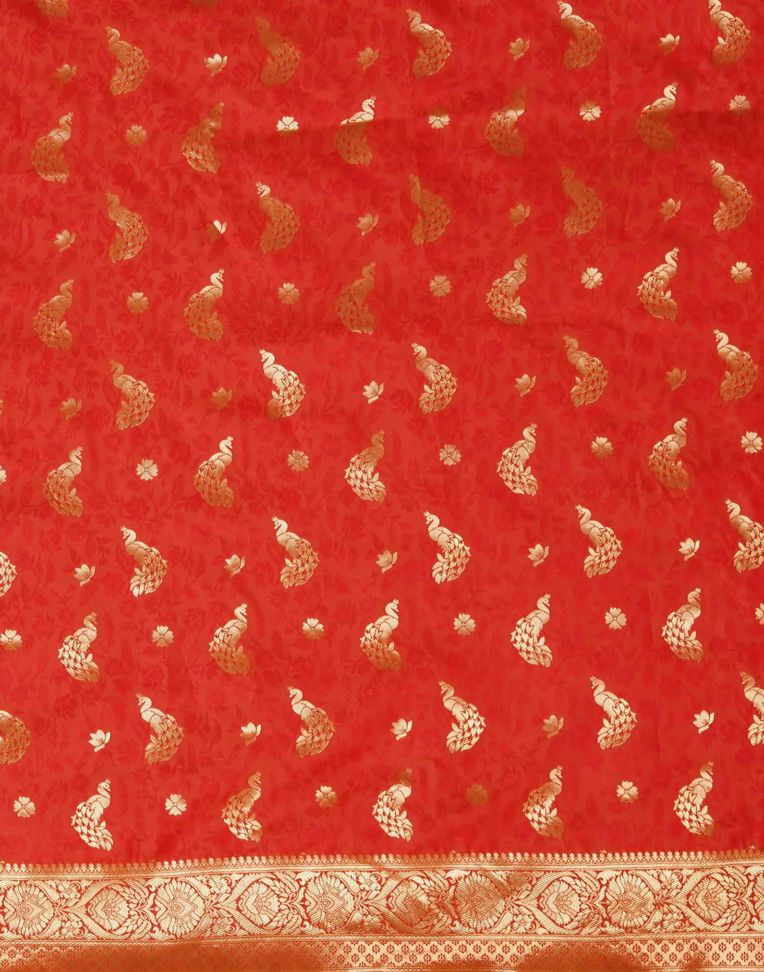 Red Banarasi Silk Woven Saree