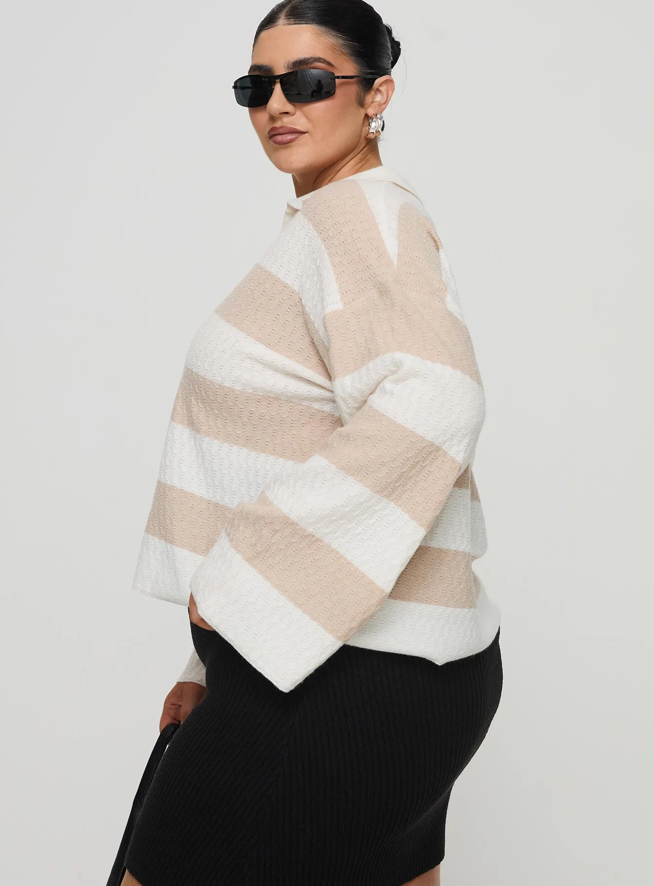 Rick Sweater White / Beige Curve