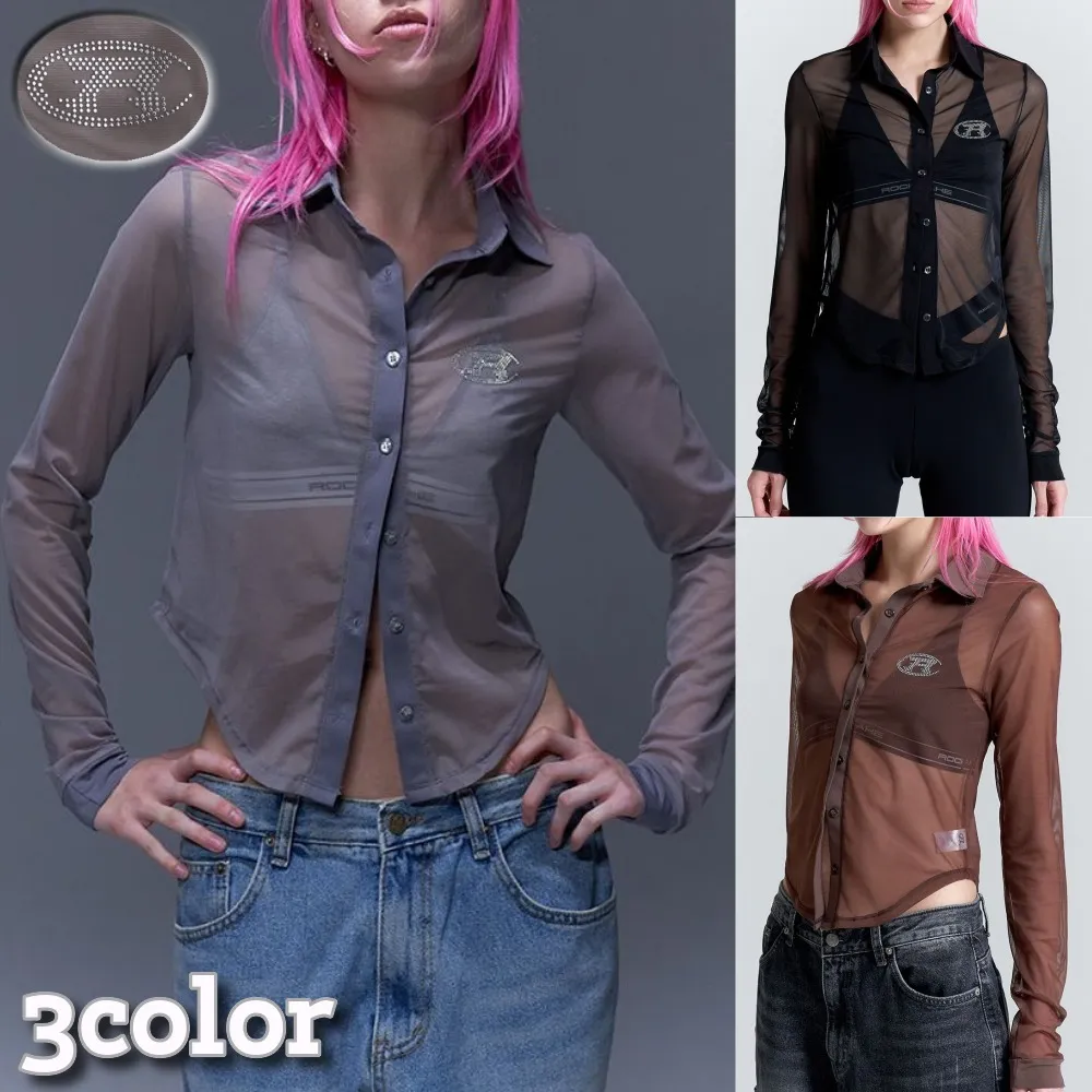 ROCKCAKE  |Casual Style Street Style Long Sleeves Logo Shirts & Blouses