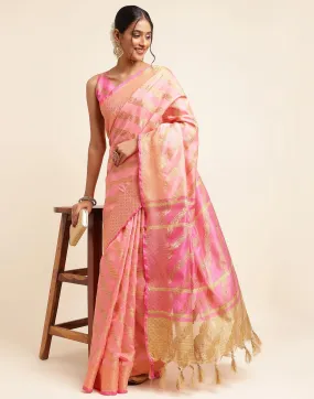 Rose Pink Silk Saree