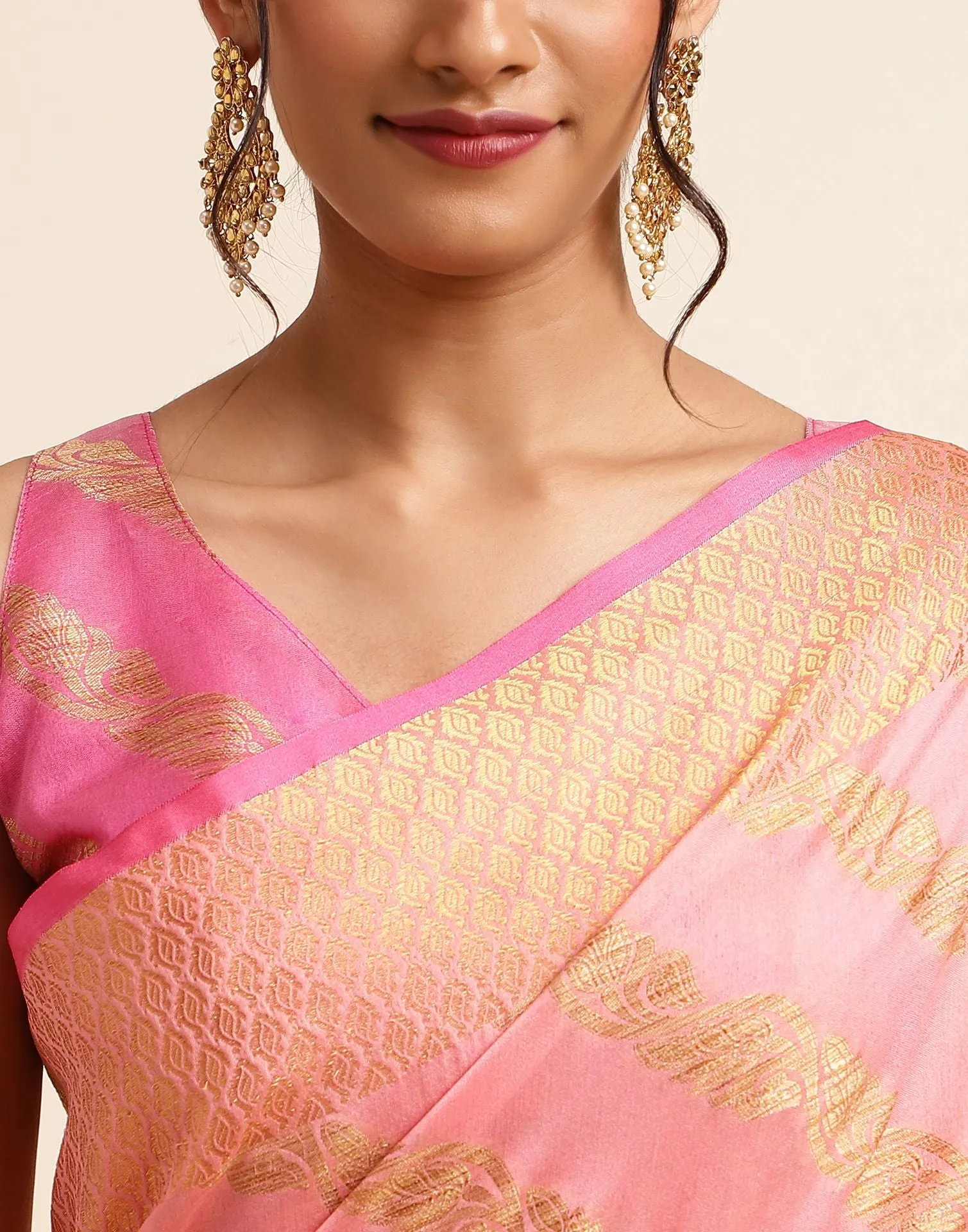 Rose Pink Silk Saree