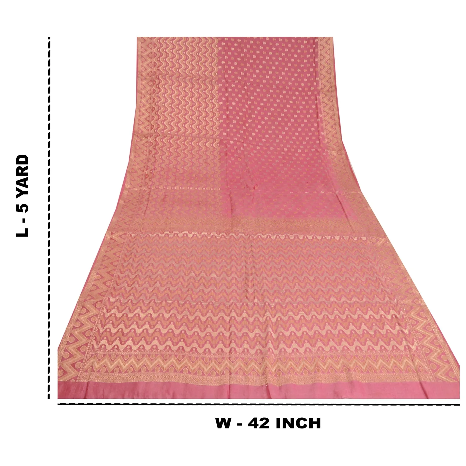 Sanskriti Vintage Pink Sarees 100% Pure Silk Woven Premium Sari Craft Fabric