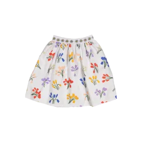 SKIRT SPECIAL LENGTH-White/Tulips Print