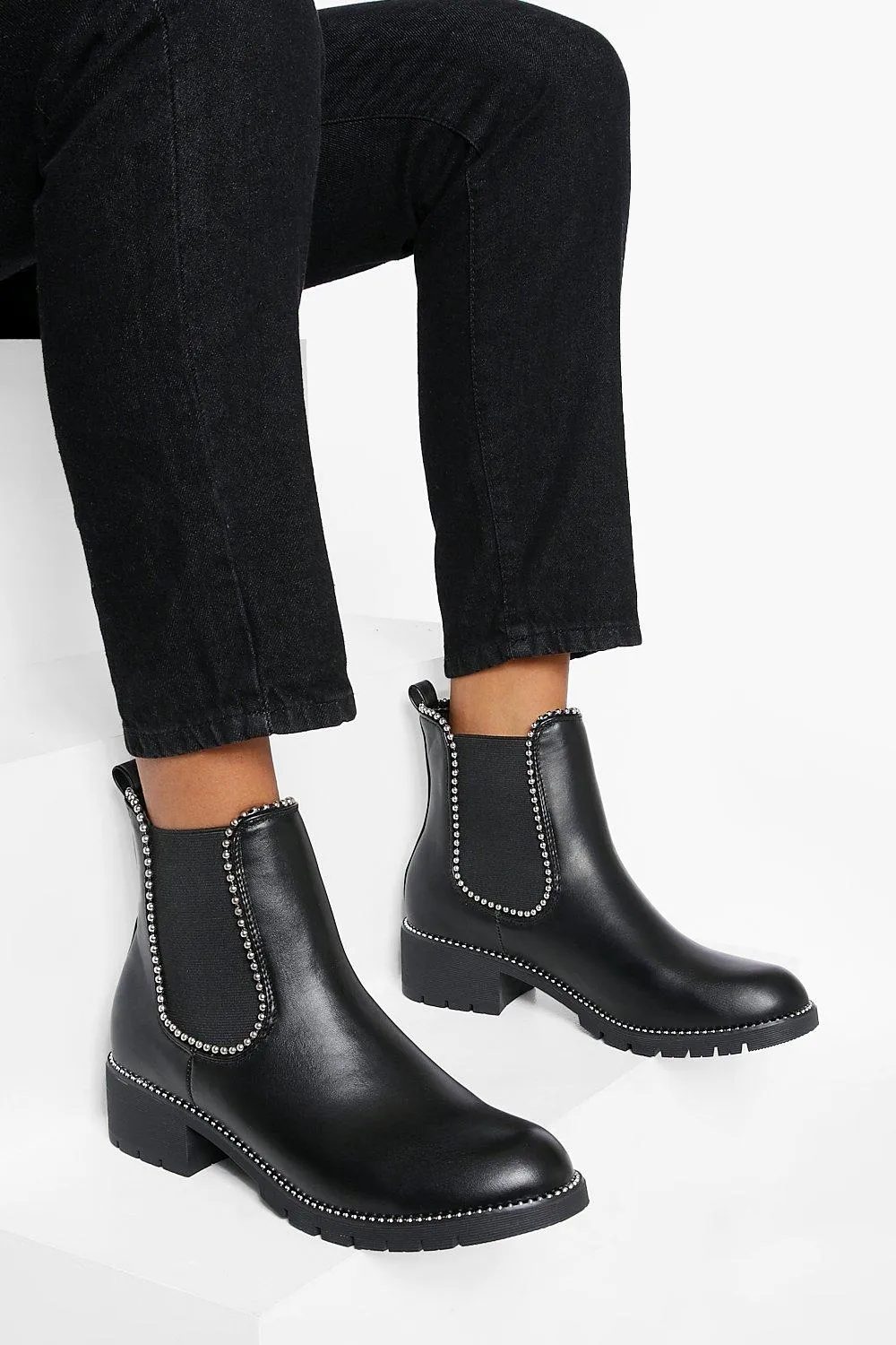 Studded Detail Chelsea Boots