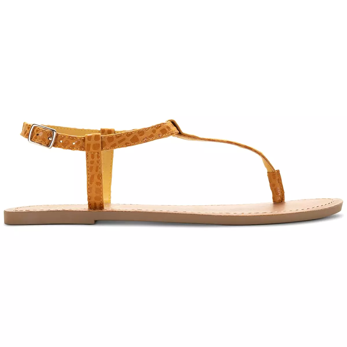 Sun + Stone Womens Krisleyy Embossed Slingback T-Strap Sandals