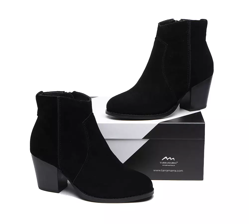 TARRAMARRA Ankle Leather Zipper Heel Women Boots Velora