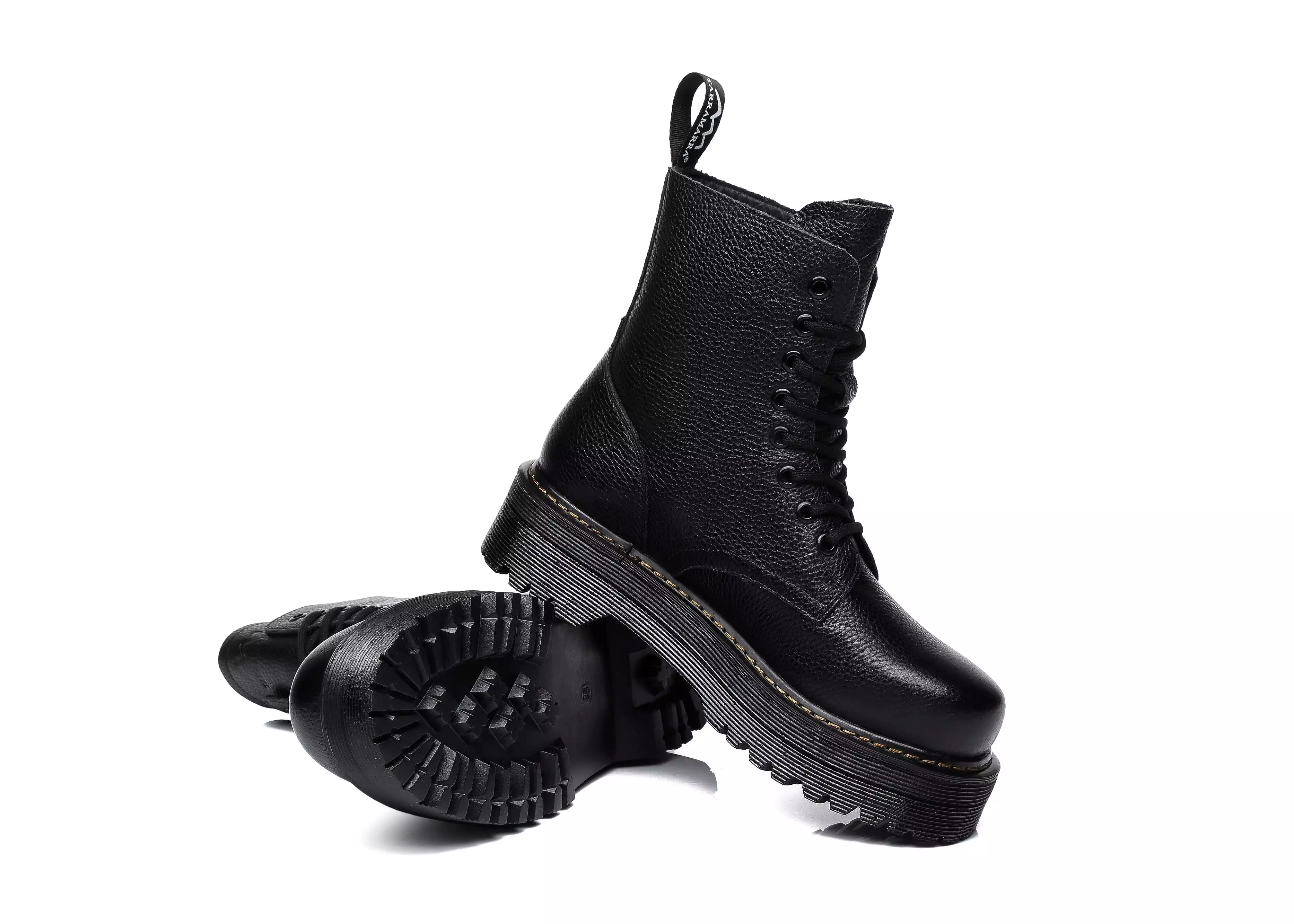 TARRAMARRA Loretta Chunky Lace-Up Black Boots