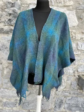 Teal ombré poncho