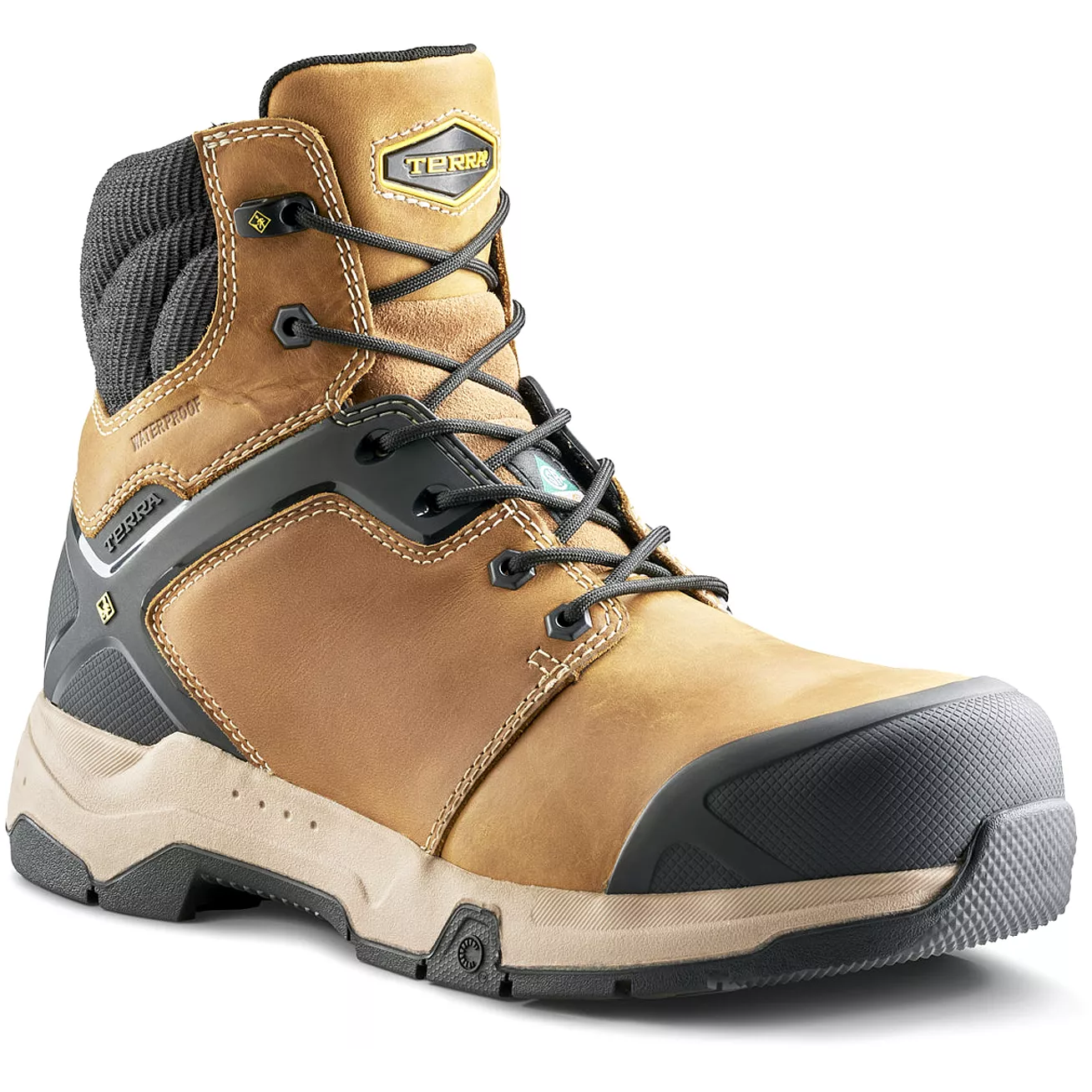 Terra Men's Carbine 6 Comp Toe WP Safety  Work Boot -Wheat- 8395WT