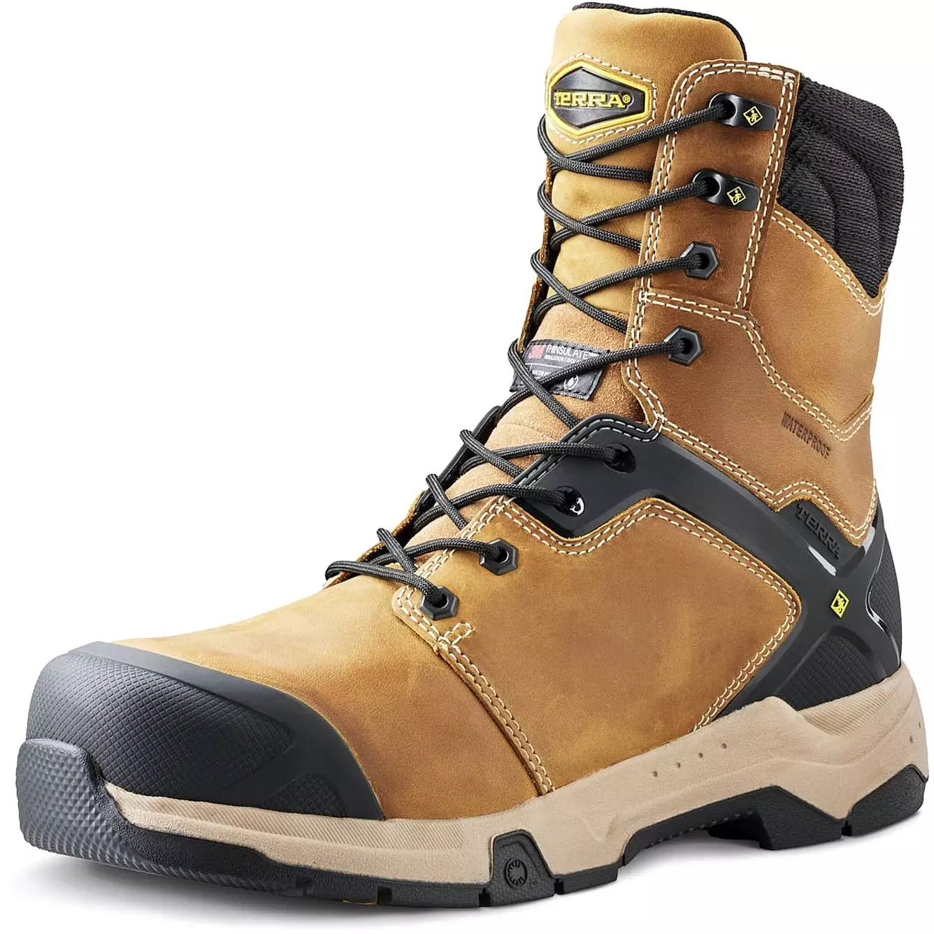 Terra Men's Carbine 8 Comp Toe WP Safety  Work Boot -Wheat- 4TCRWT