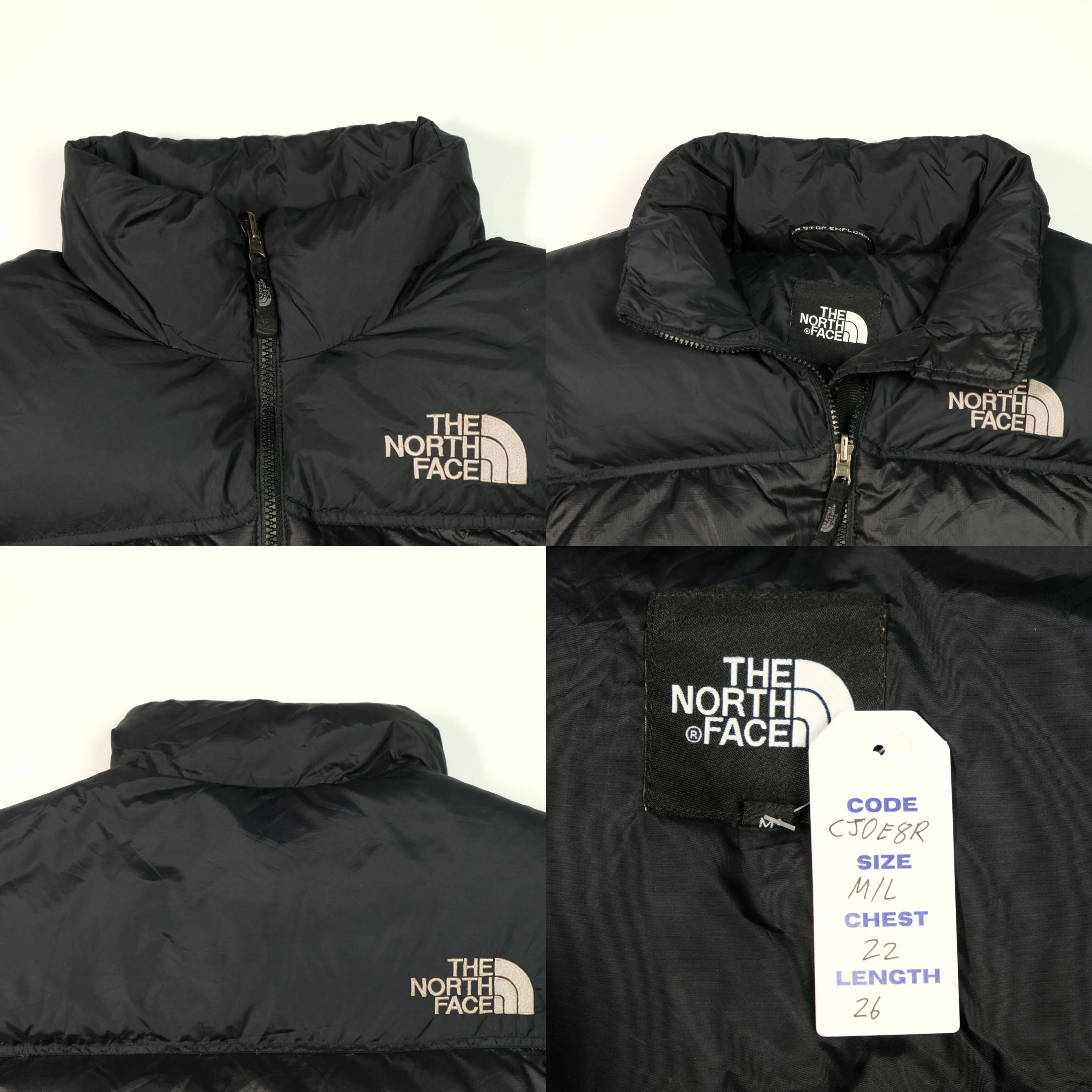 The North Face Nuptse 700 1990s Black Down Puffer Jacket Vest Gilet Medium/Large