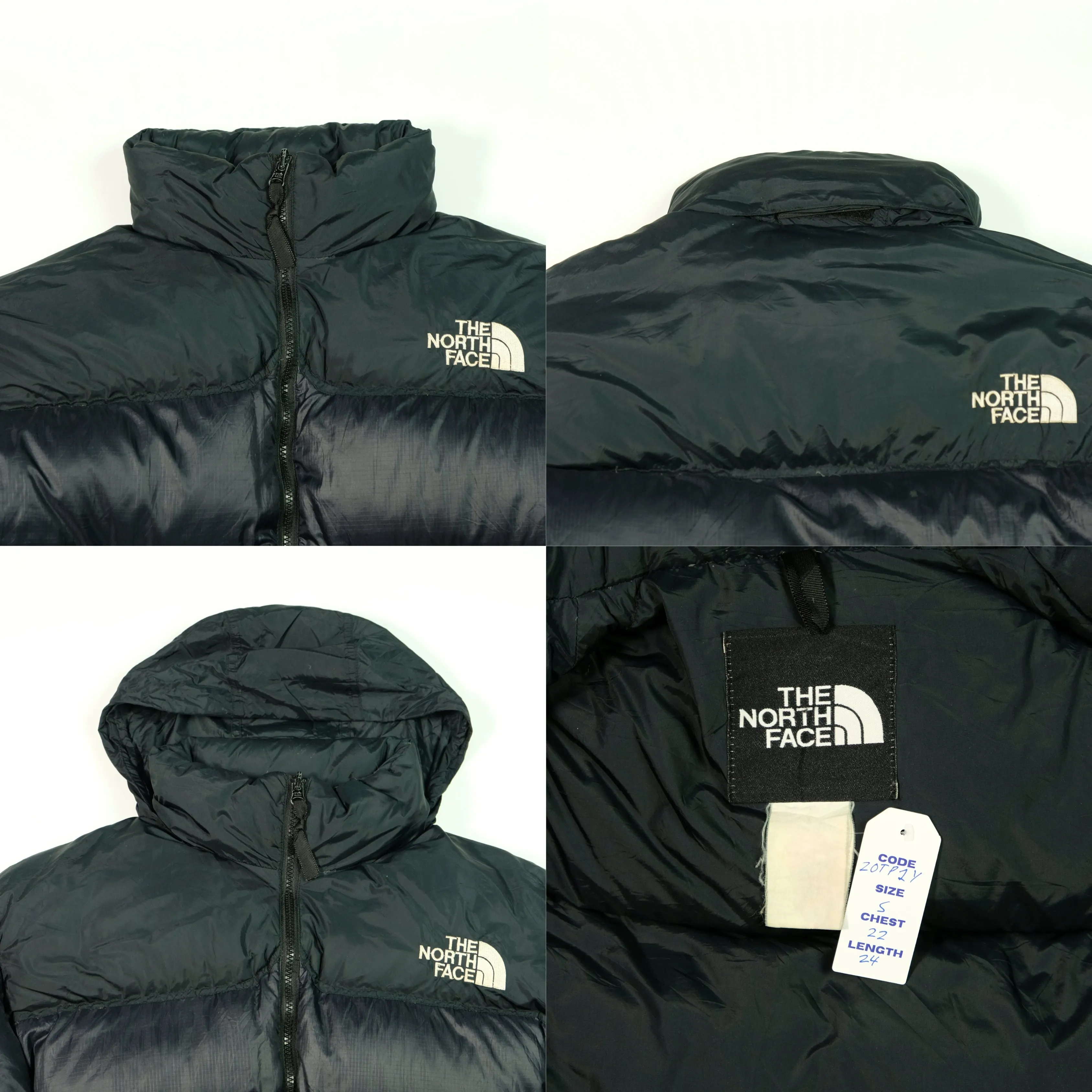 The North Face Nuptse 700 1990s Vintage Black Down Puffer Jacket Small