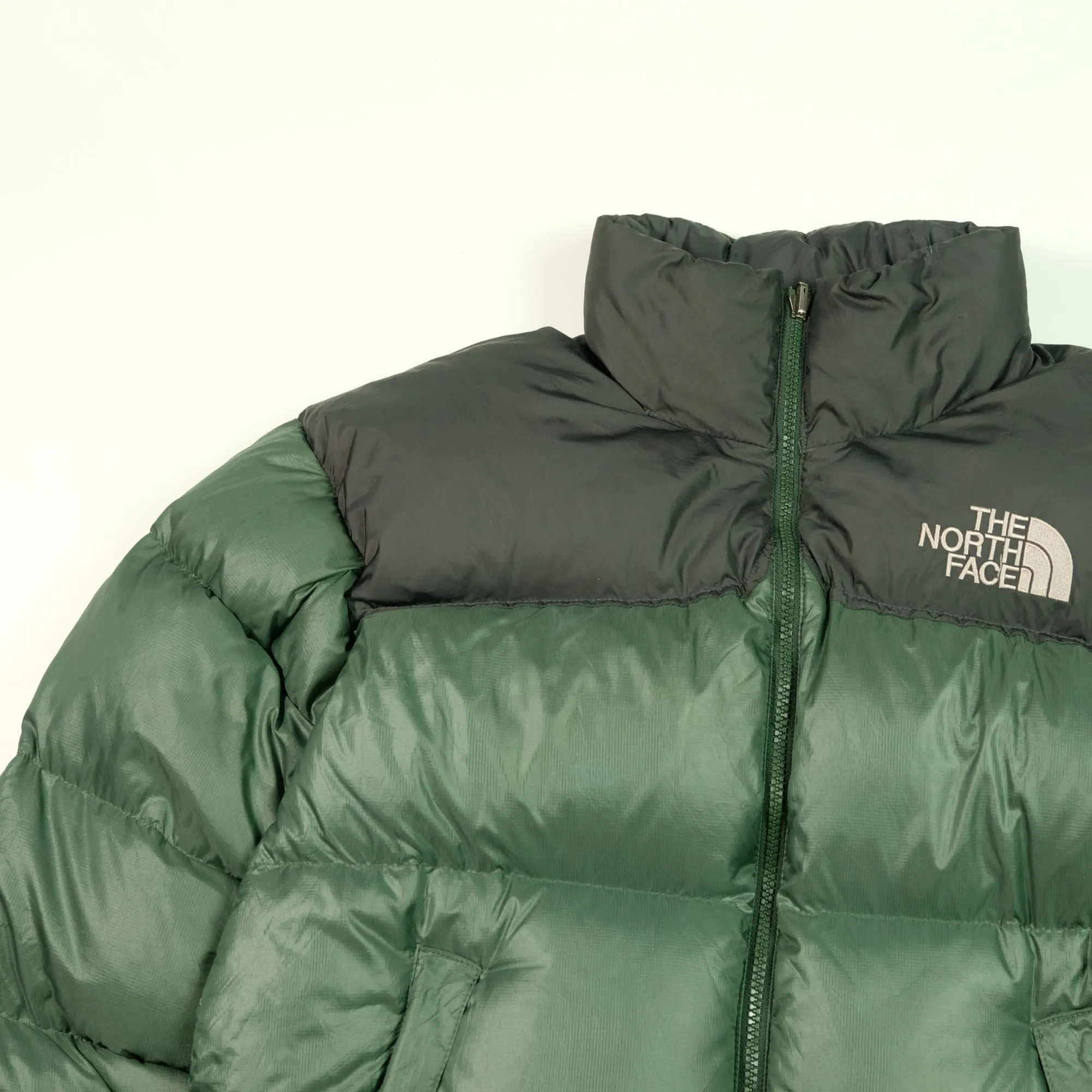 The North Face Nuptse 700 1990s Vintage Dark Green Down Puffer Jacket Small