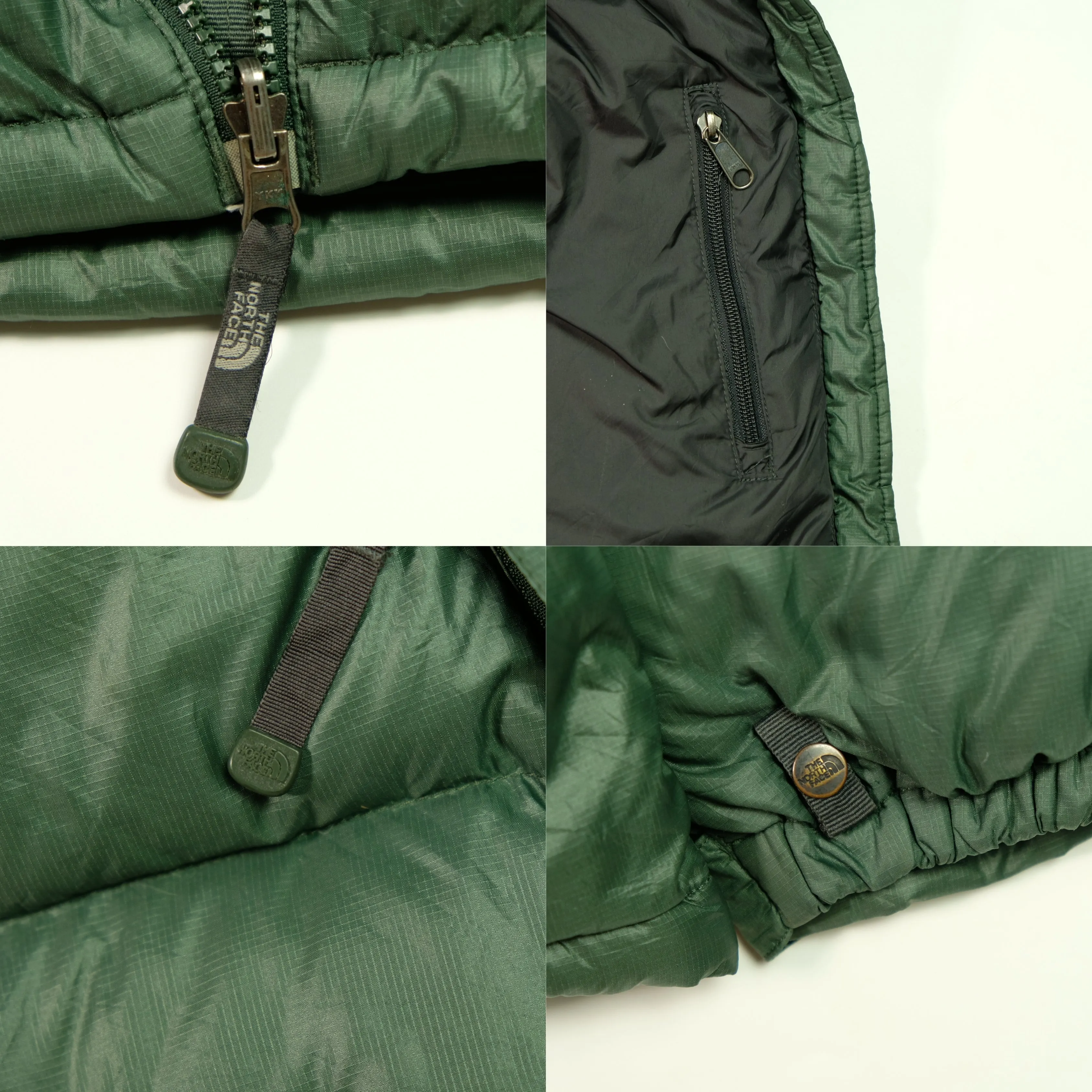 The North Face Nuptse 700 1990s Vintage Dark Green Down Puffer Jacket Small