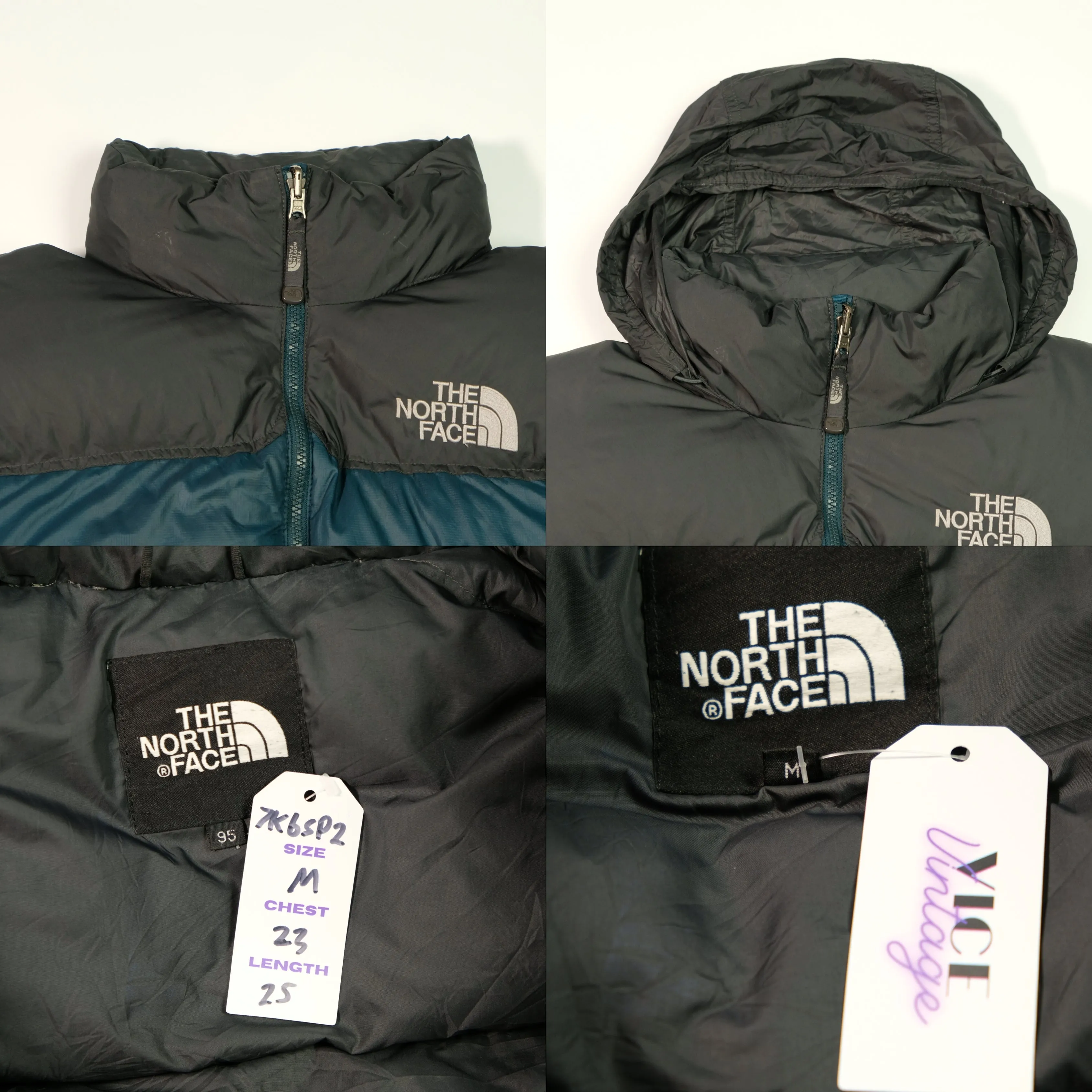 The North Face Nuptse 700 1990s Vintage Navy Down Puffer Jacket Medium