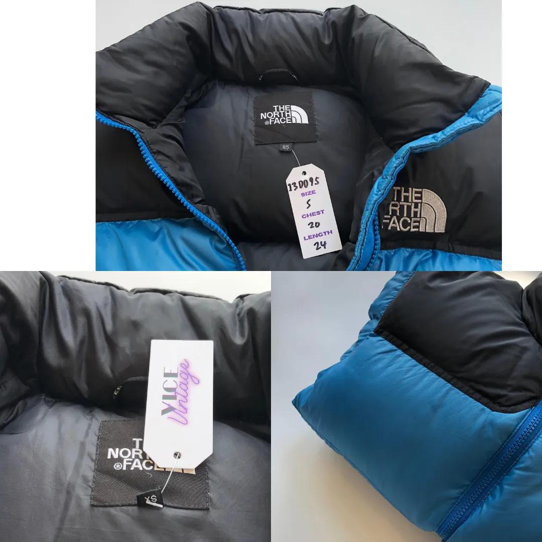 The North Face Nuptse 700 Blue Down Puffer Jacket Small