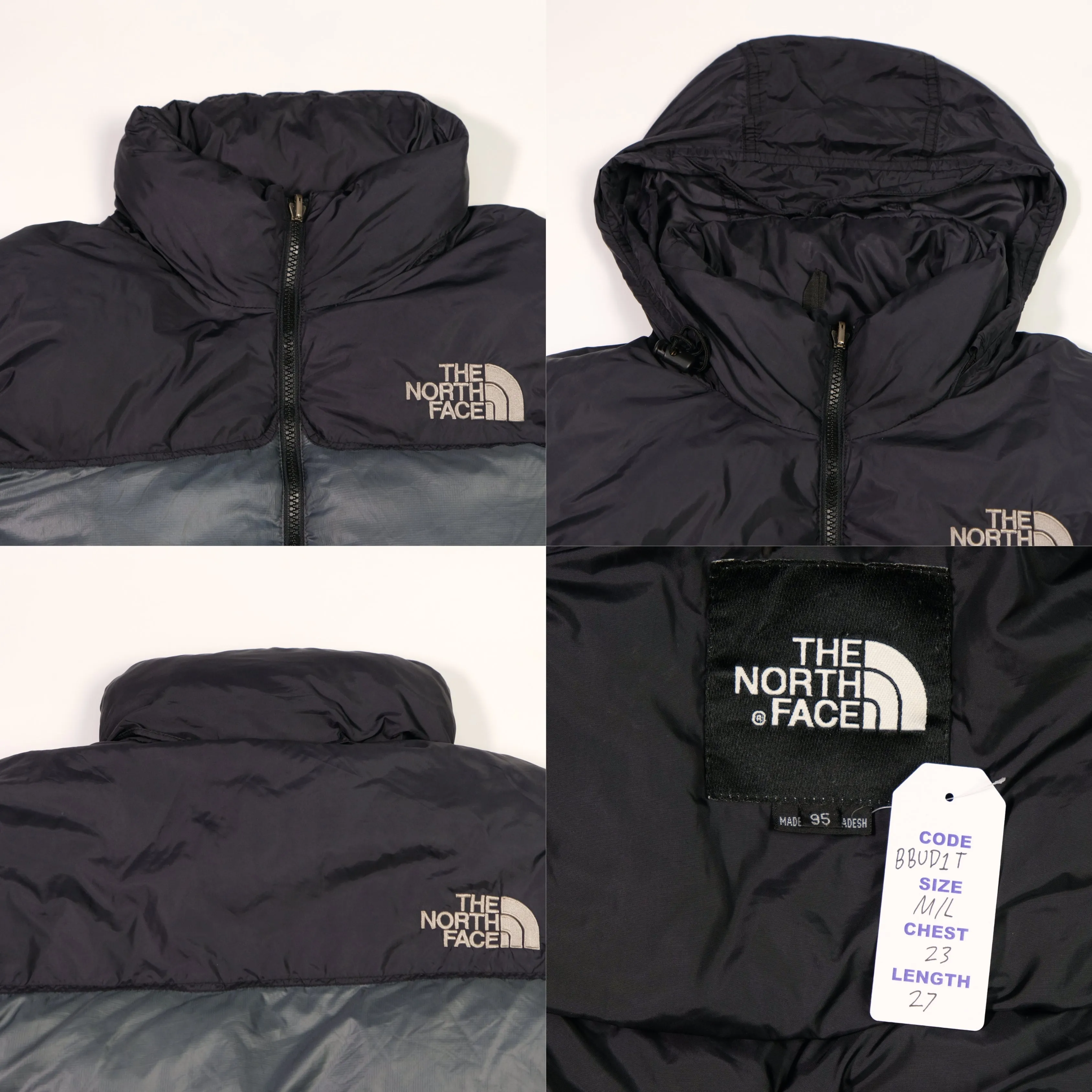 The North Face Nuptse 700 Grey Down Puffer Jacket Medium/Large