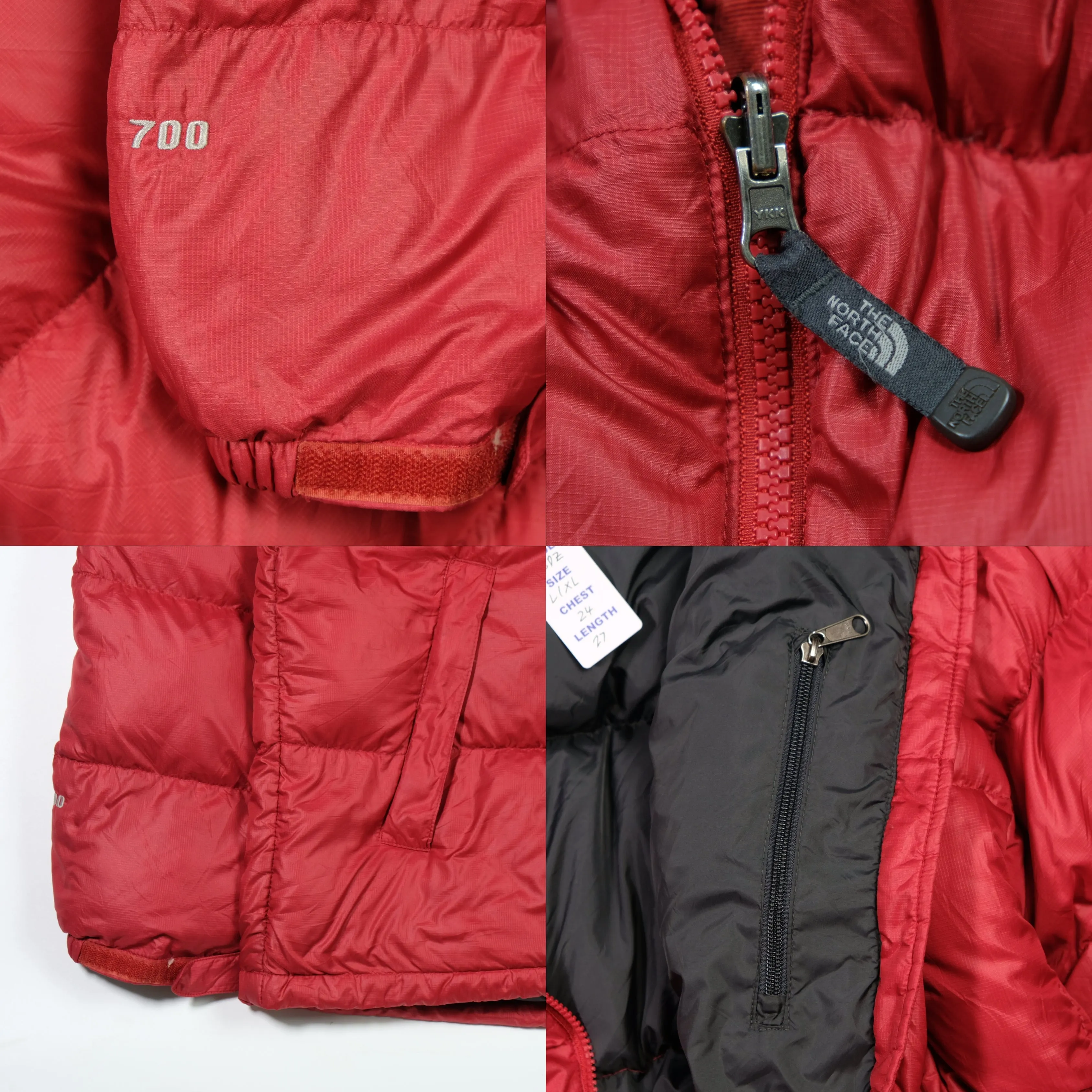 The North Face Nuptse 700 Red Down Puffer Jacket Large/XL