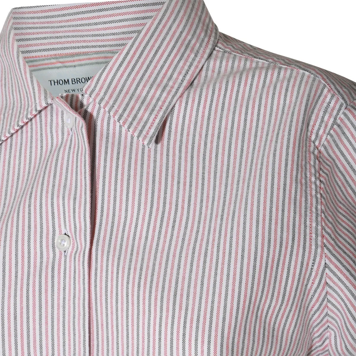 THOM BROWNE  |Stripes Cotton Short Sleeves Shirts & Blouses