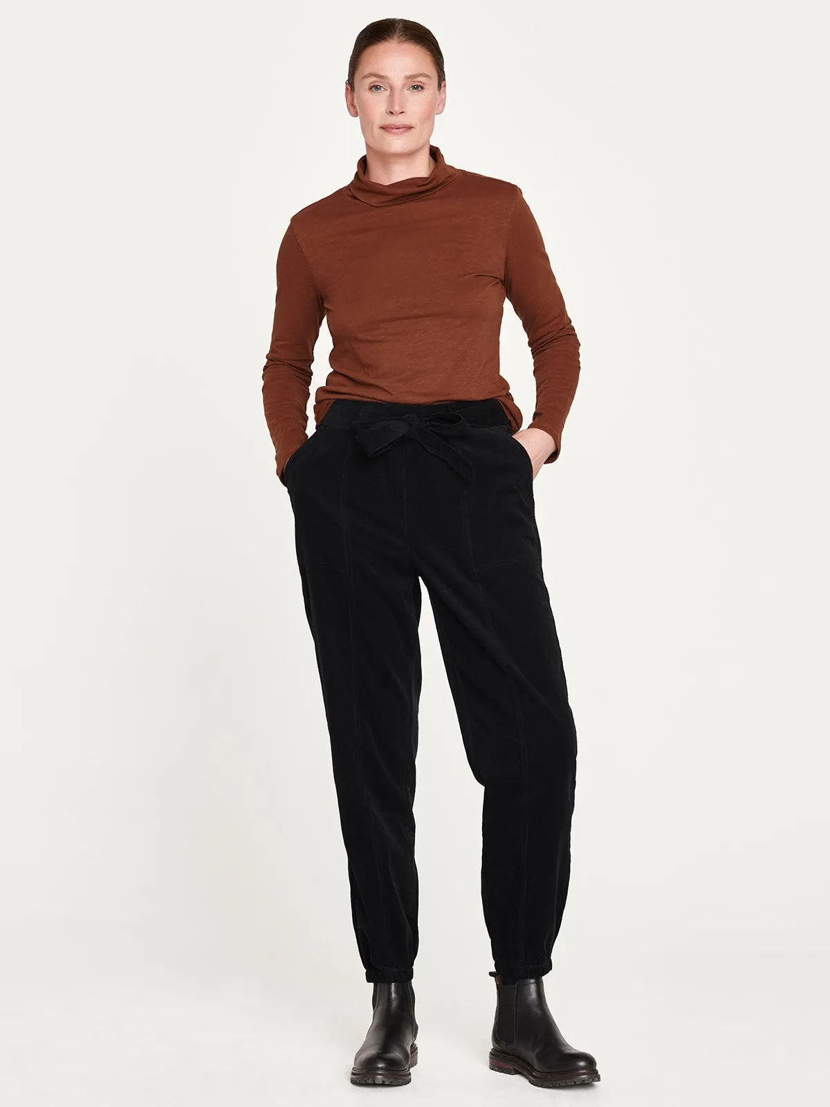 Thought Chestnut Brown Jersey Roll Neck Top