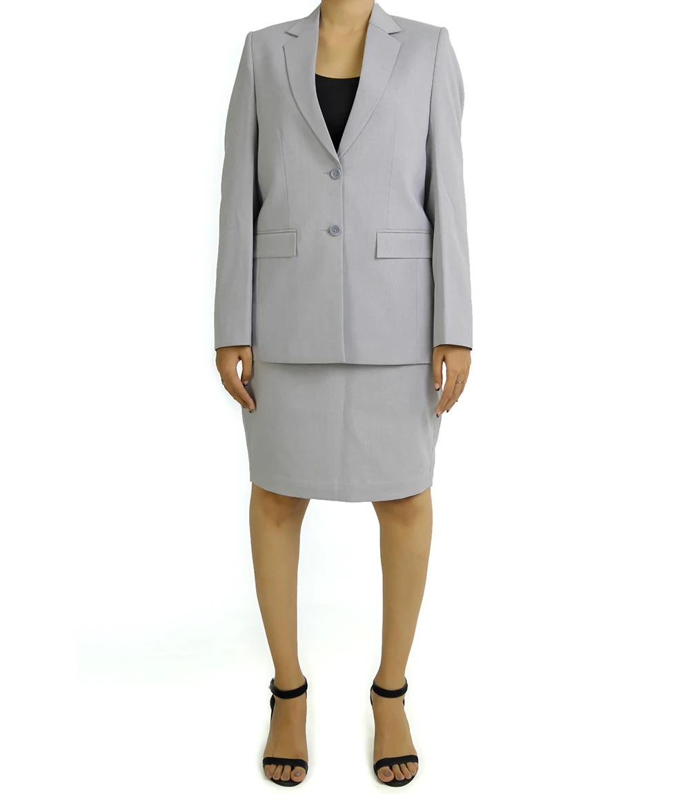 Two Piece Women's Gray Skirt Suit