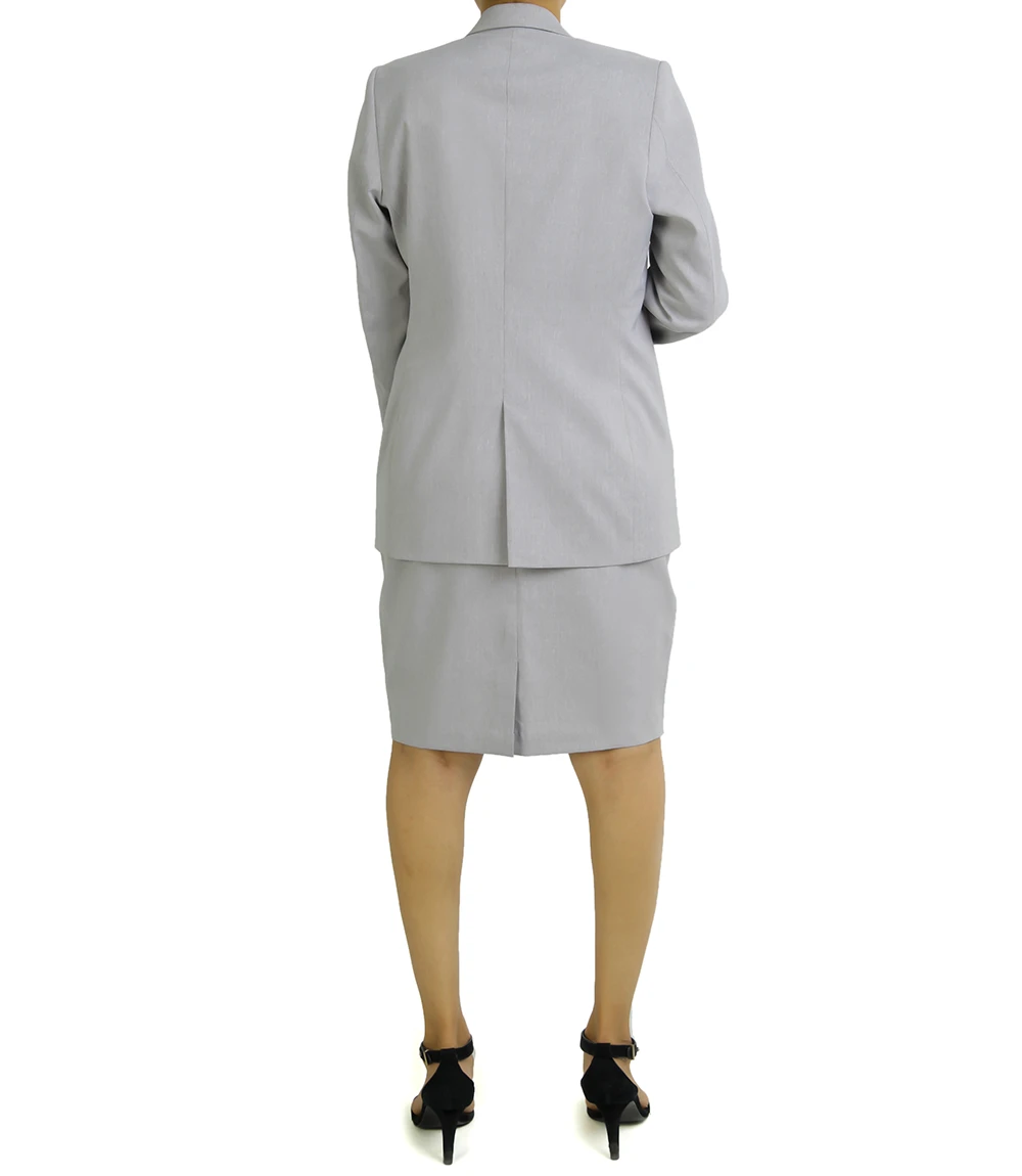 Two Piece Women's Gray Skirt Suit