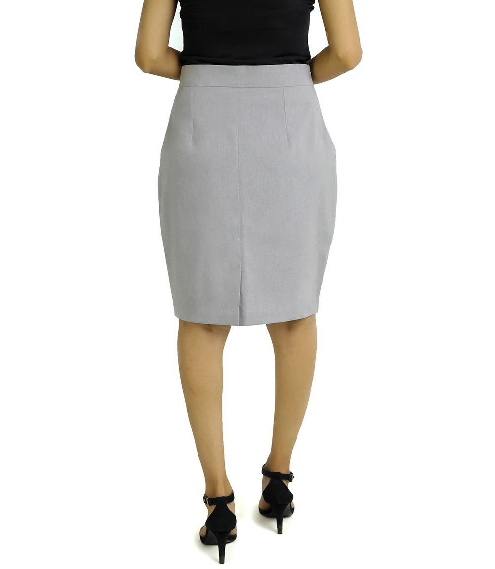 Two Piece Women's Gray Skirt Suit