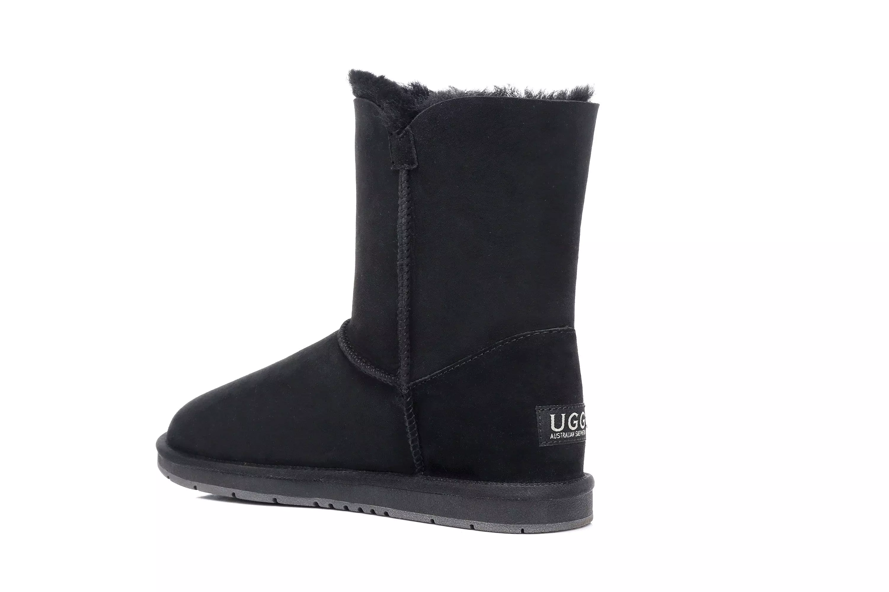 UGG Australian Shepherd Australian Genuine Sheepskin Short Crystal Button Boots