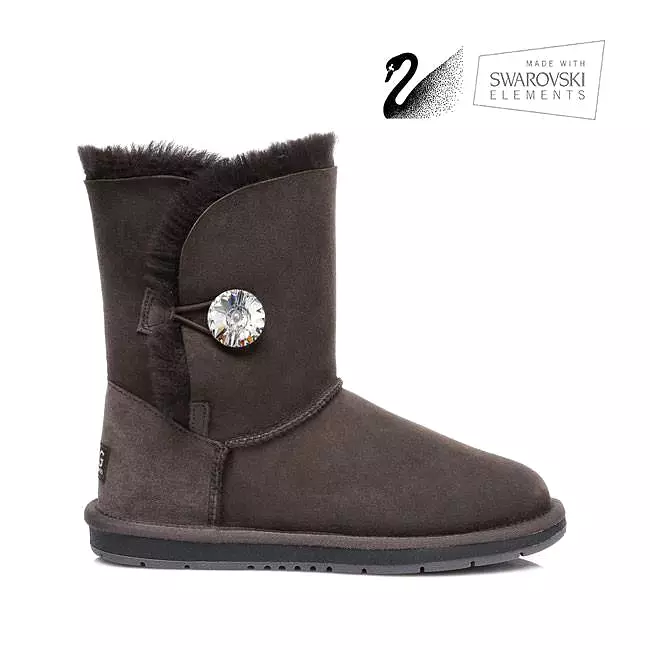 UGG Australian Shepherd Australian Genuine Sheepskin Short Crystal Button Boots