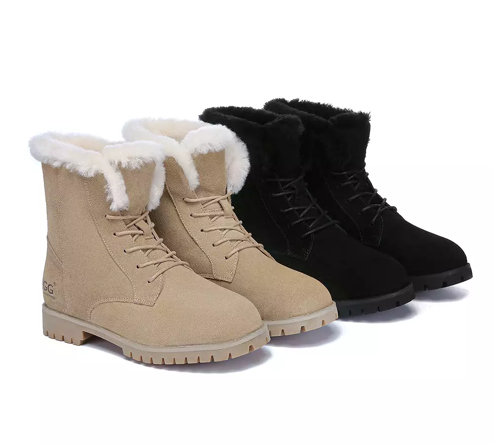 UGG AUSTRALIAN SHEPHERD Women Fashion Lace Up Ankle Boots Jean