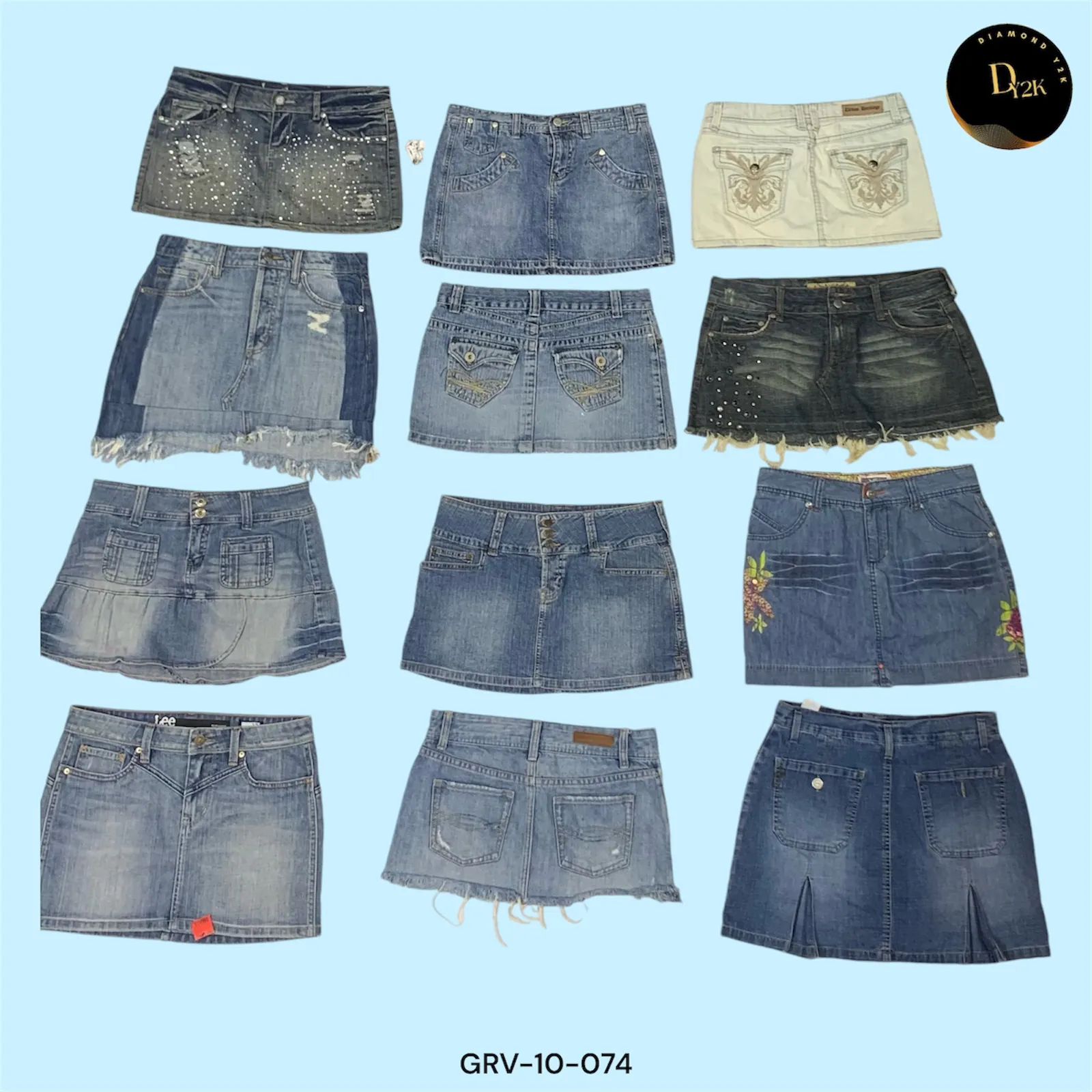 Ultra-Cute Y2K Denim Mini Skirt (GRV-10-074)