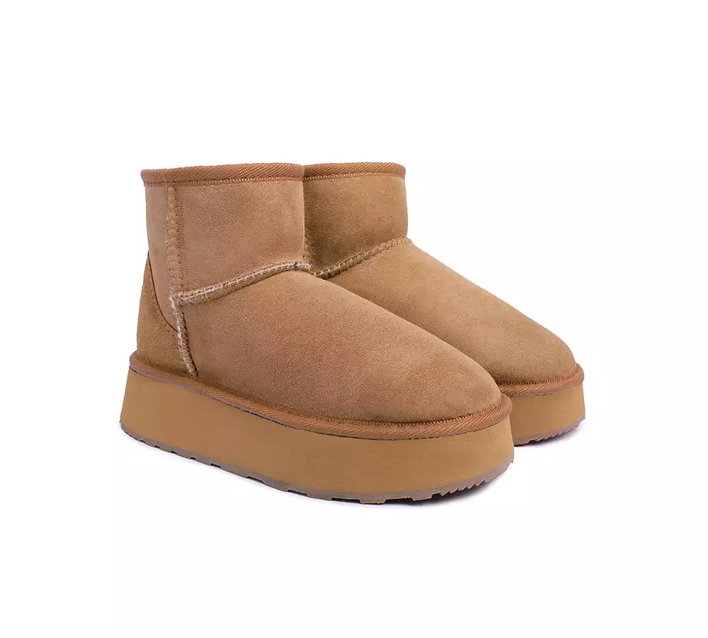 Urban UGG Australian Made Sheepskin Wool Ankle Boots Mini Platform