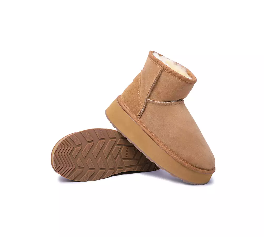 Urban UGG Australian Made Sheepskin Wool Ankle Boots Mini Platform