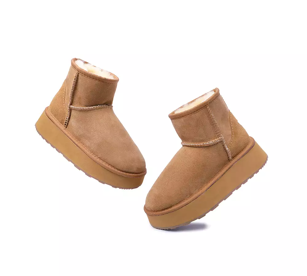 Urban UGG Australian Made Sheepskin Wool Ankle Boots Mini Platform